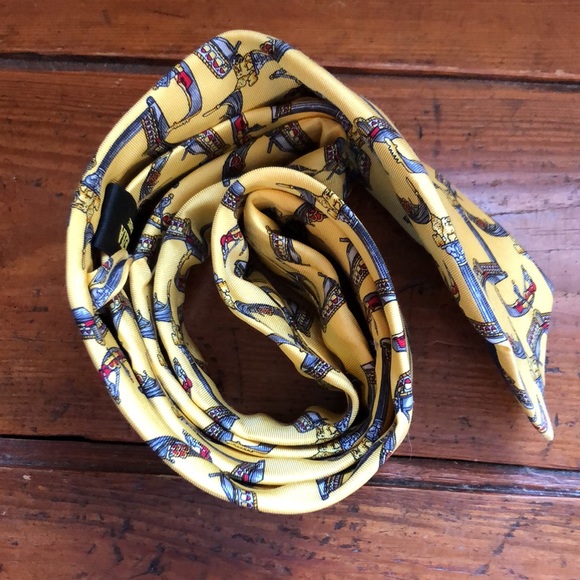 VENEZIA CIT TA’D’ARTE mens tie Gondola boats Made in Italy 100% Silk Gold Gray - Picture 8 of 13